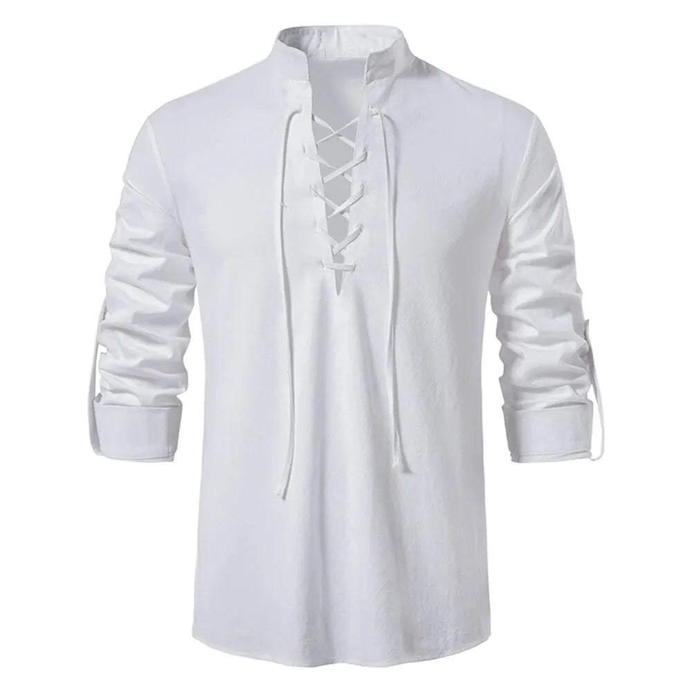 King Billion Men's Shirts Casual Men Cotton Linen Long Sleeve T-shirt |