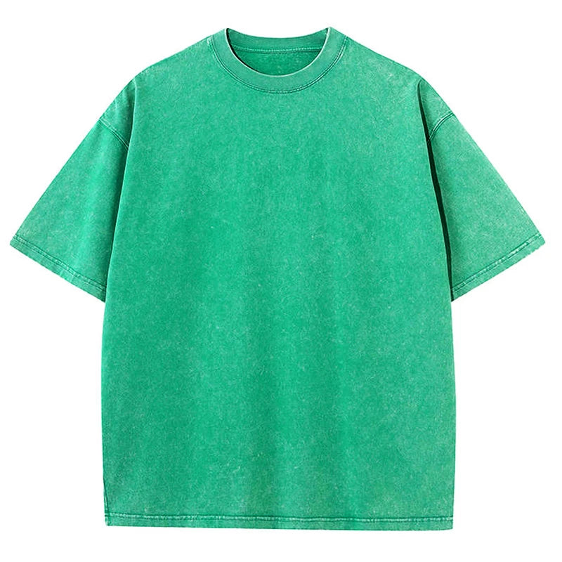Washed Vintage T-Shirts Men's Street Hip Hop Retro Punk T Shirt Harajuku Casual 250gsm Cotton Short Sleeve Acid Wash TShirts Top
