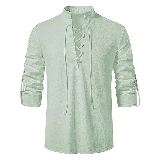 King Billion Men's Shirts Casual Men Cotton Linen Long Sleeve T-shirt |