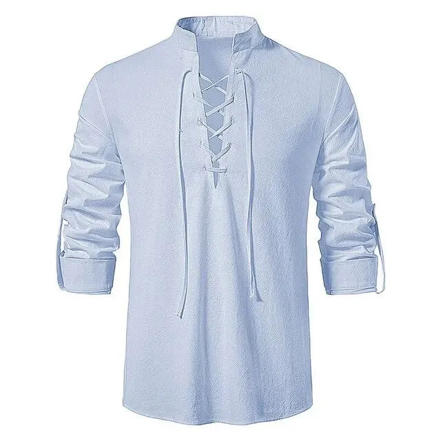 King Billion Men's Shirts Casual Men Cotton Linen Long Sleeve T-shirt |