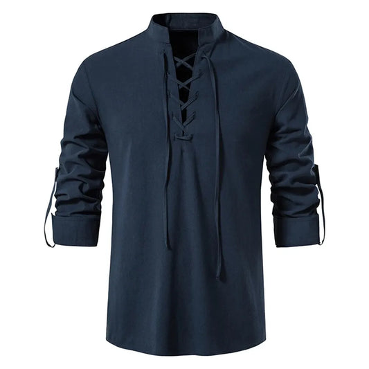 King Billion Men's Shirts Casual Men Cotton Linen Long Sleeve T-shirt |