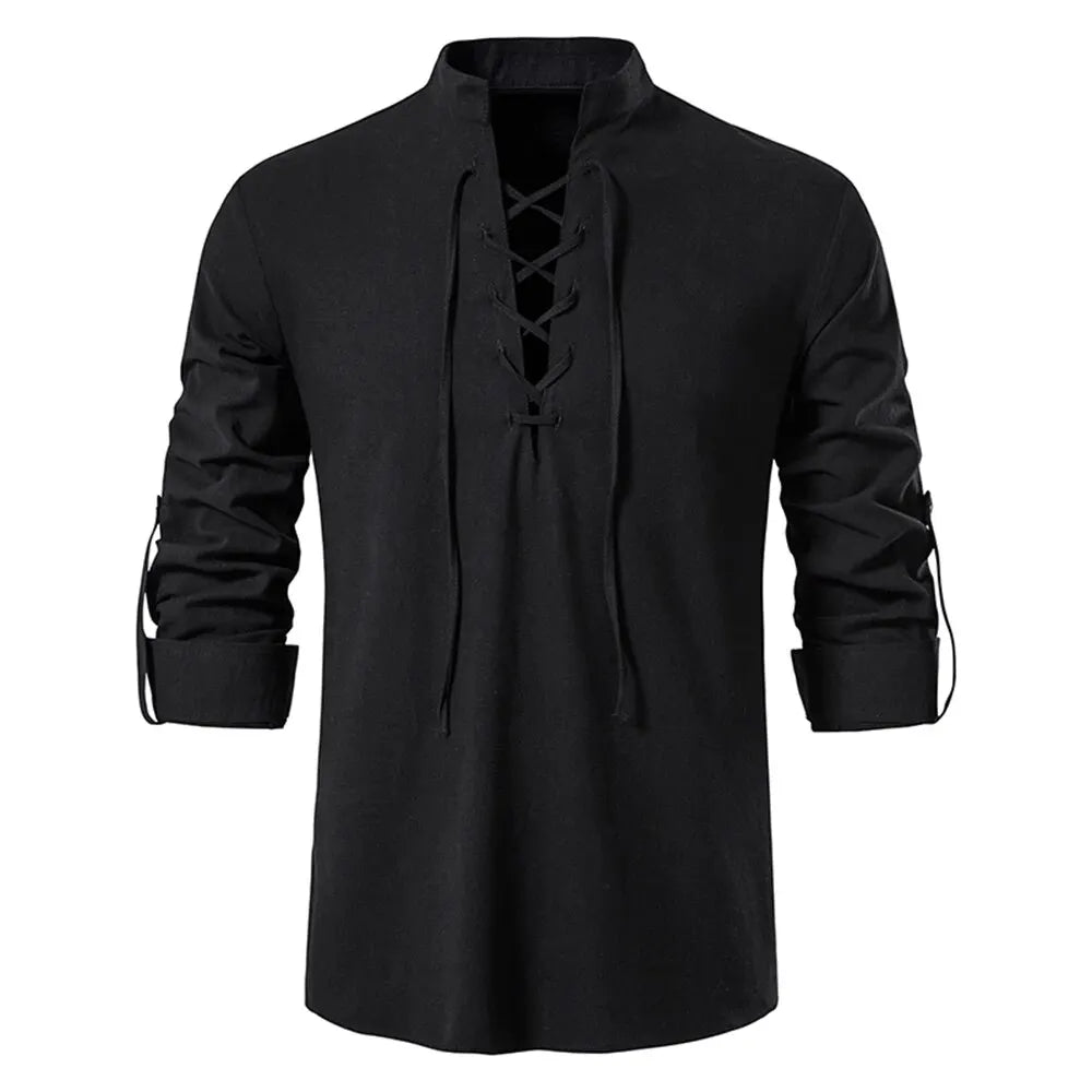 King Billion Men's Shirts Casual Men Cotton Linen Long Sleeve T-shirt |